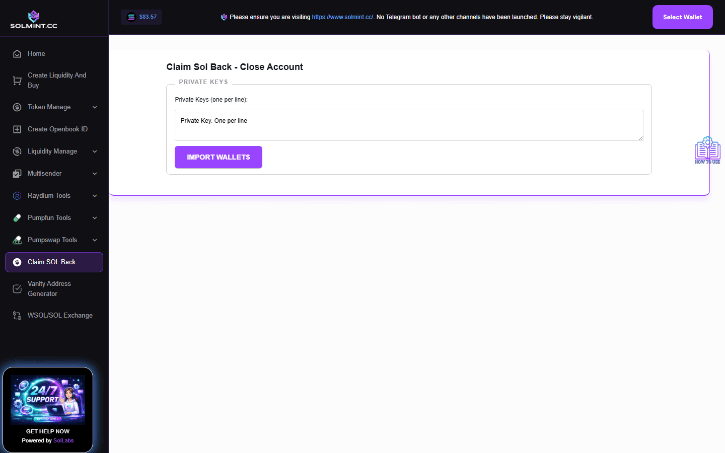 How to Clean Wallets and Reclaim SOL on Solmint